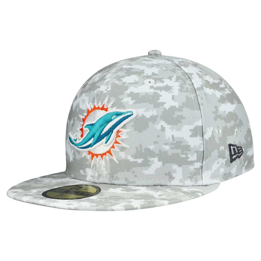 Miami Dolphins New Era 2025 Salute to Service Fan Pack 59FIFTY Fitted Hat - White discount