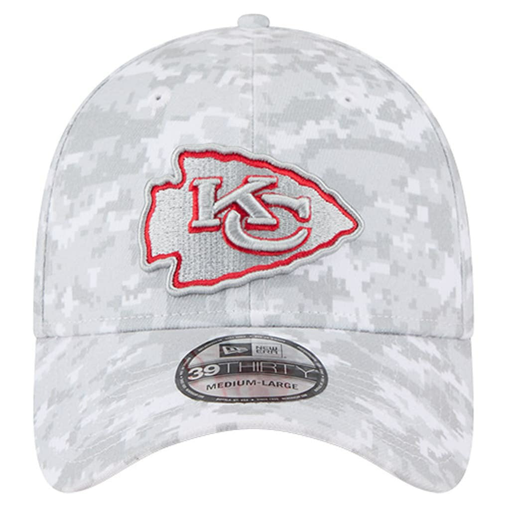 Kansas City Chiefs New Era 2025 Salute to Service Digital Camo Fan Pack 39THIRTY Flex Hat - White cheap