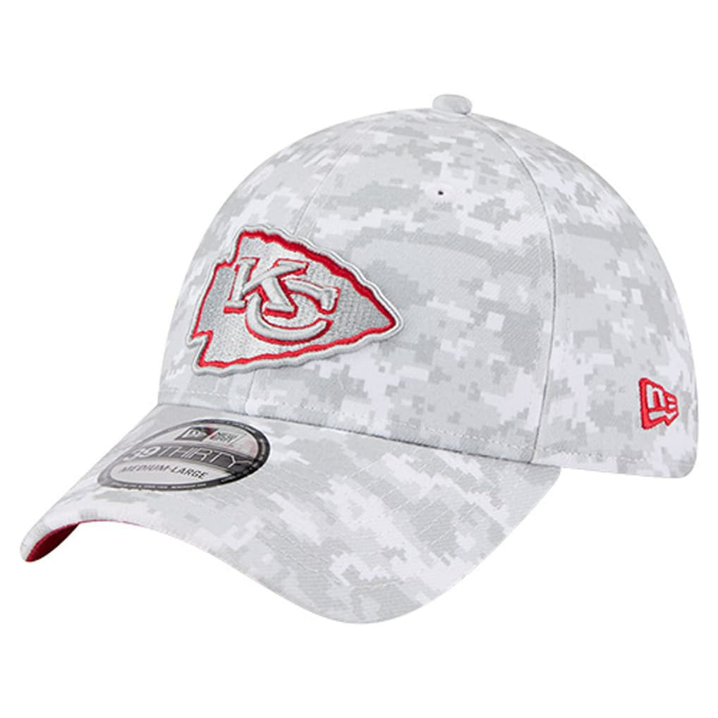 Kansas City Chiefs New Era 2025 Salute to Service Digital Camo Fan Pack 39THIRTY Flex Hat - White cheap