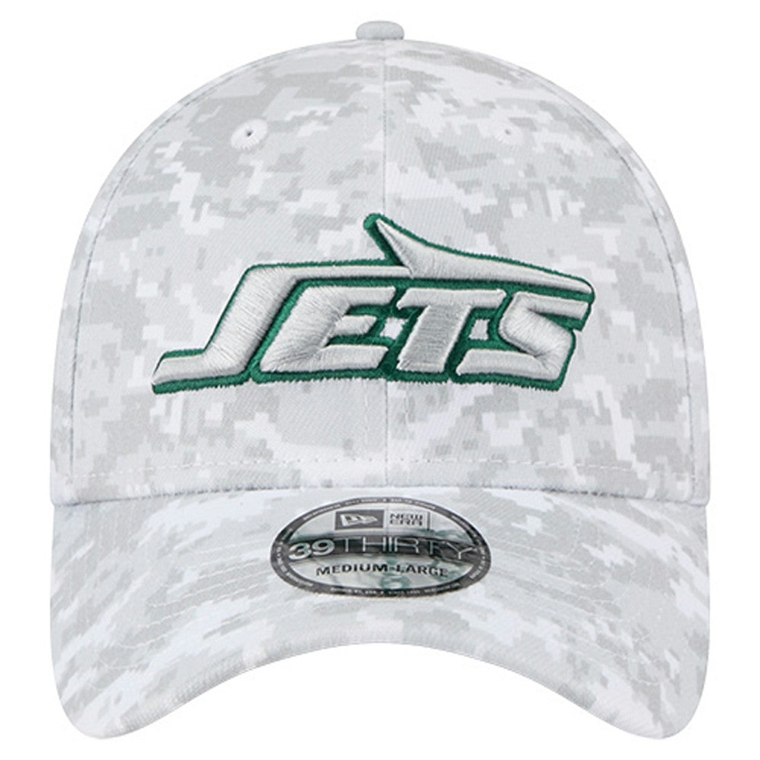 New York Jets New Era 2025 Salute to Service Digital Camo Fan Pack 39THIRTY Flex Hat - White online