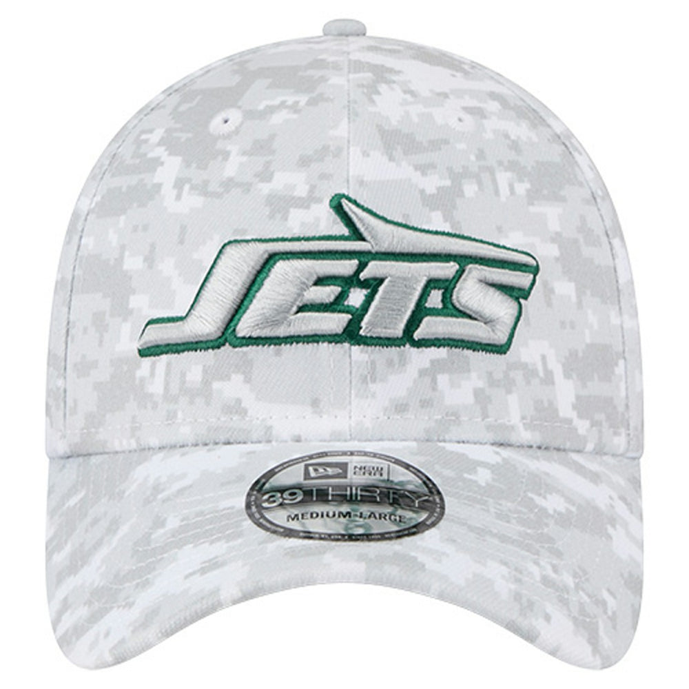 New York Jets New Era 2025 Salute to Service Digital Camo Fan Pack 39THIRTY Flex Hat - White online