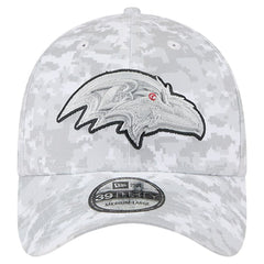 Baltimore Ravens New Era 2025 Salute to Service Digital Camo Fan Pack 39THIRTY Flex Hat - White on sale