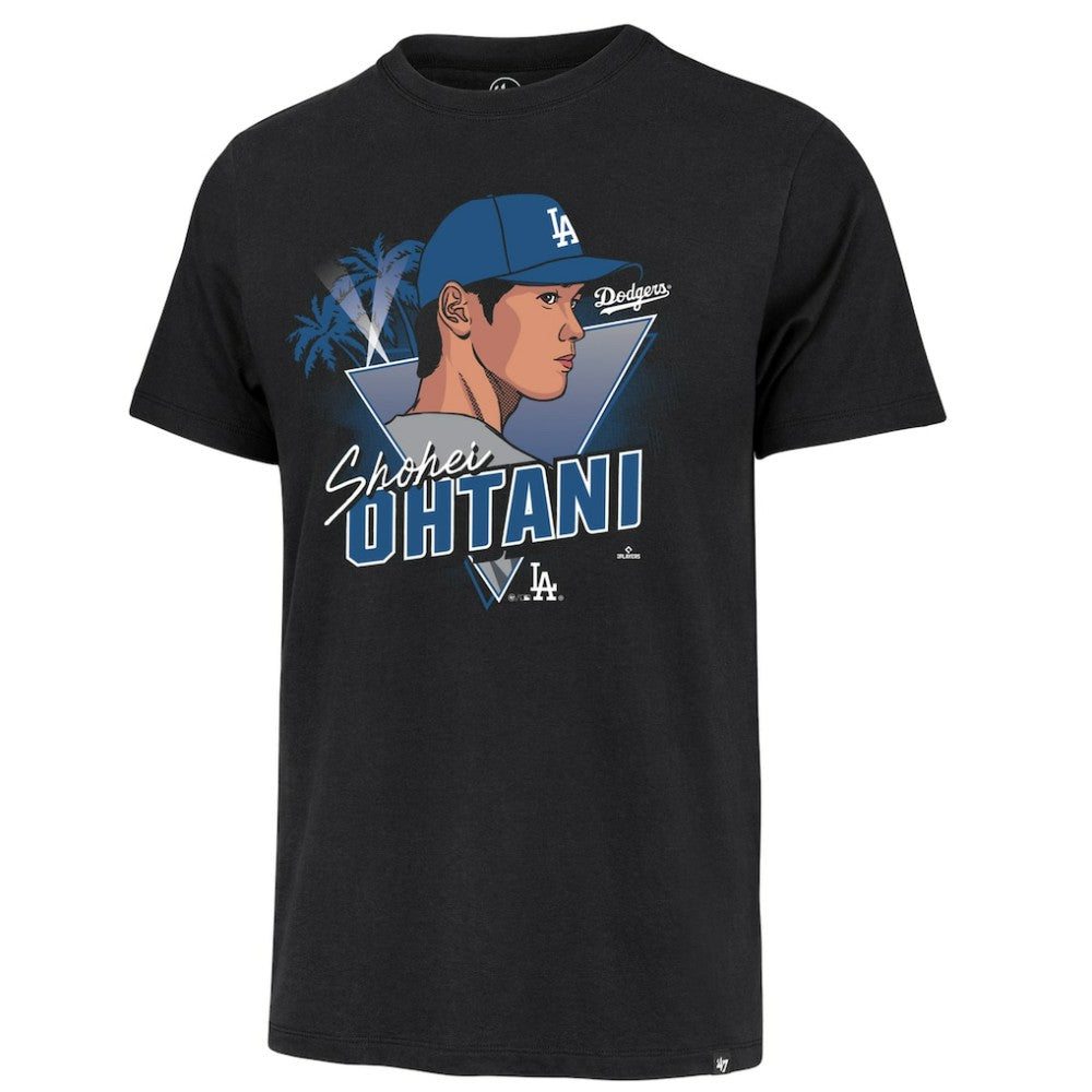 Shohei Ohtani Los Angeles Dodgers Player Caricature Franklin T-Shirt - Black | 47 brand