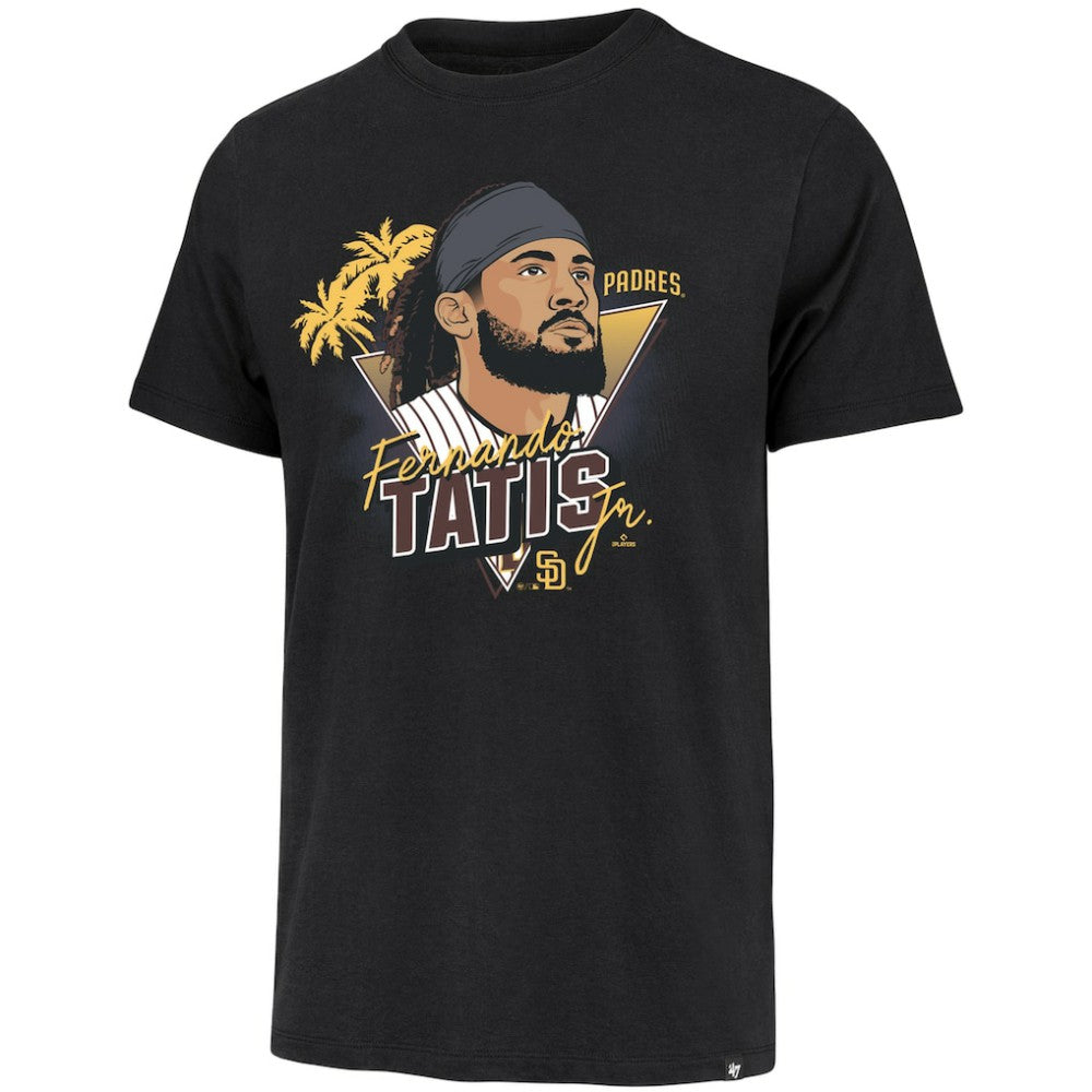 Fernando Tatis Jr. San Diego Padres Player Caricature Franklin T-Shirt - Black | 47 brand