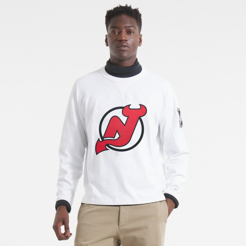 New Jersey Devils Todd Snyder Heavyweight Long Sleeve Jersey Style T-Shirt White