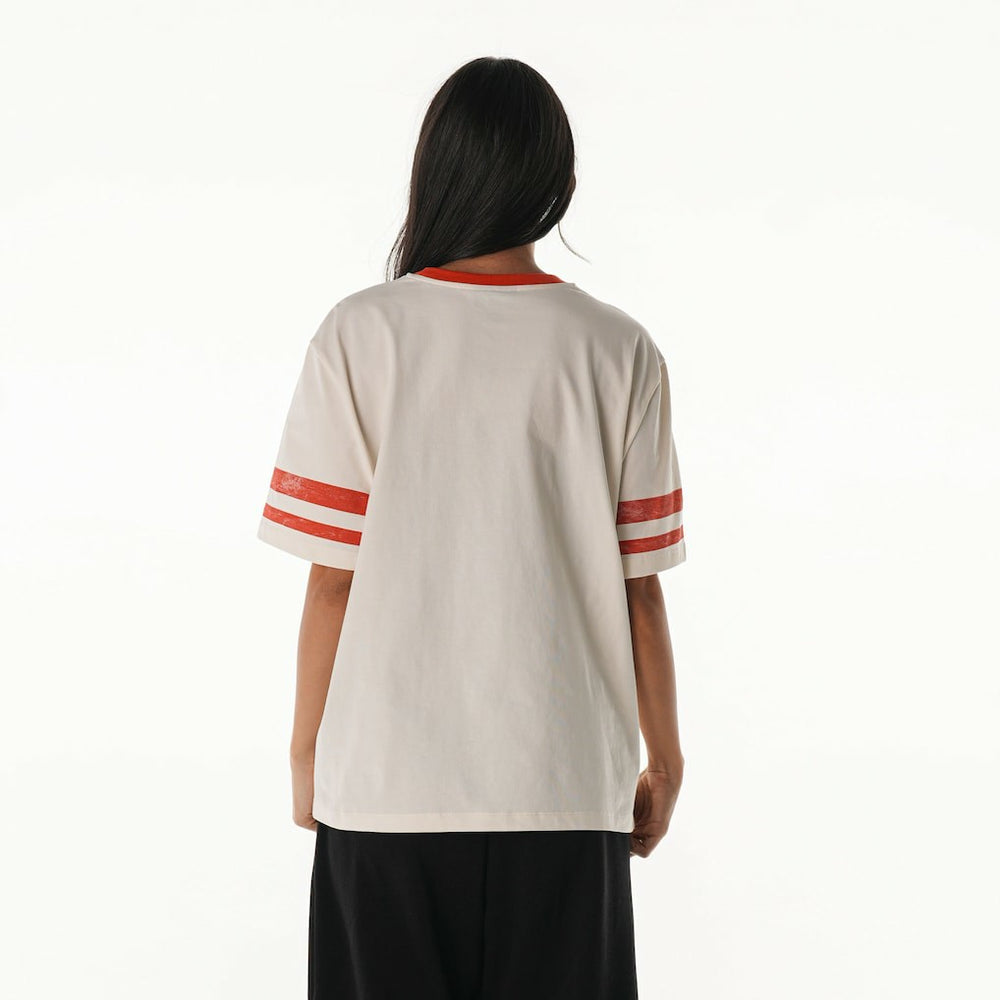 Kansas City Chiefs The Wild Collective Women's Vintage Drop Shoulder Oversized Boyfriend T-Shirt - Cream cheap