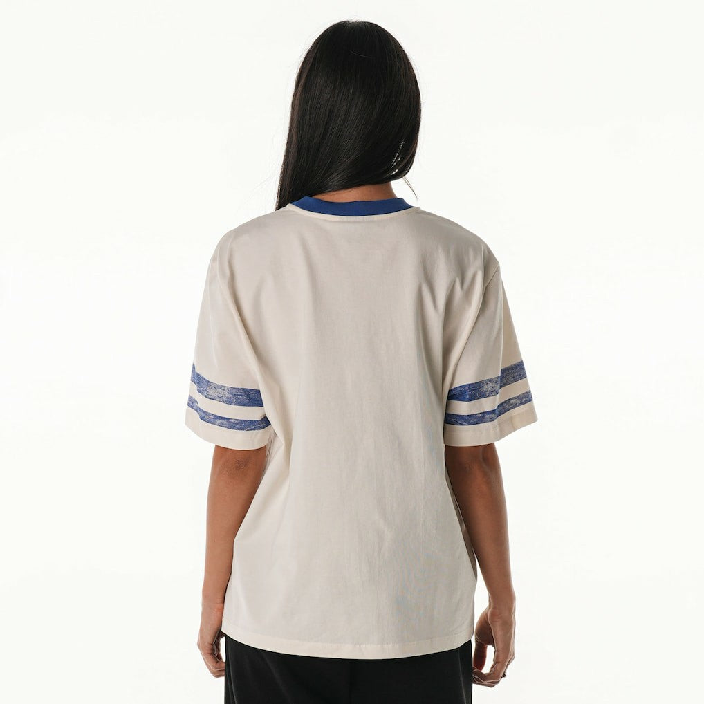 Buffalo Bills The Wild Collective Women's Vintage Drop Shoulder Oversized Boyfriend T-Shirt - Cream cheap