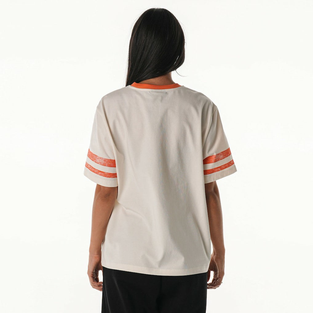 Cleveland Browns The Wild Collective Women's Vintage Drop Shoulder Oversized Boyfriend T-Shirt - Cream outlet