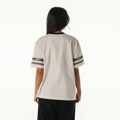 Las Vegas Raiders The Wild Collective Women's Vintage Drop Shoulder Oversized Boyfriend T-Shirt - Cream on sale