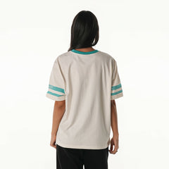Miami Dolphins The Wild Collective Women's Vintage Drop Shoulder Oversized Boyfriend T-Shirt - Cream cheap