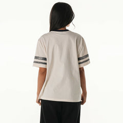 Pittsburgh Steelers The Wild Collective Women's Vintage Drop Shoulder Oversized Boyfriend T-Shirt - Cream outlet