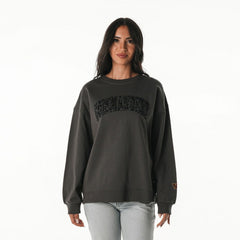 Washington Commanders The Wild Collective Women's Rock Crystal Oversized Crewneck Sweatshirt - Charcoal discount