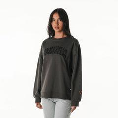 Washington Commanders The Wild Collective Women's Rock Crystal Oversized Crewneck Sweatshirt - Charcoal discount