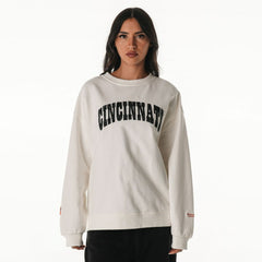 Cincinnati Bengals The Wild Collective Women's Rock Crystal Oversized Crewneck Sweatshirt - White sale