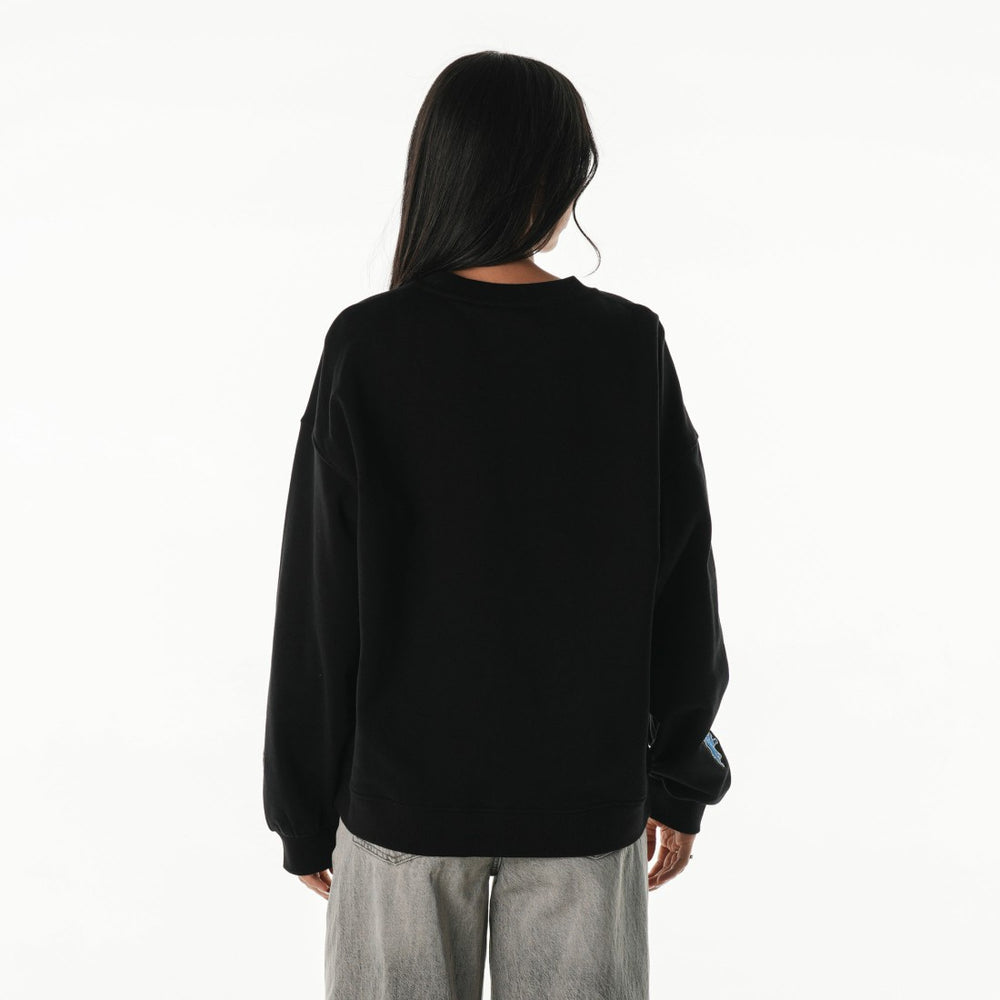 Detroit Lions The Wild Collective Women's Rock Crystal Oversized Crewneck Sweatshirt - Black outlet