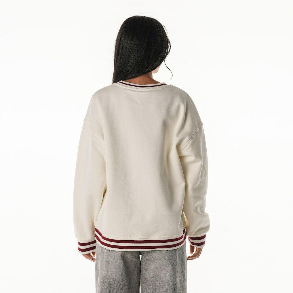 Washington Commanders The Wild Collective Women's Oversized Vintage French Terry Sweatshirt - Cream discount