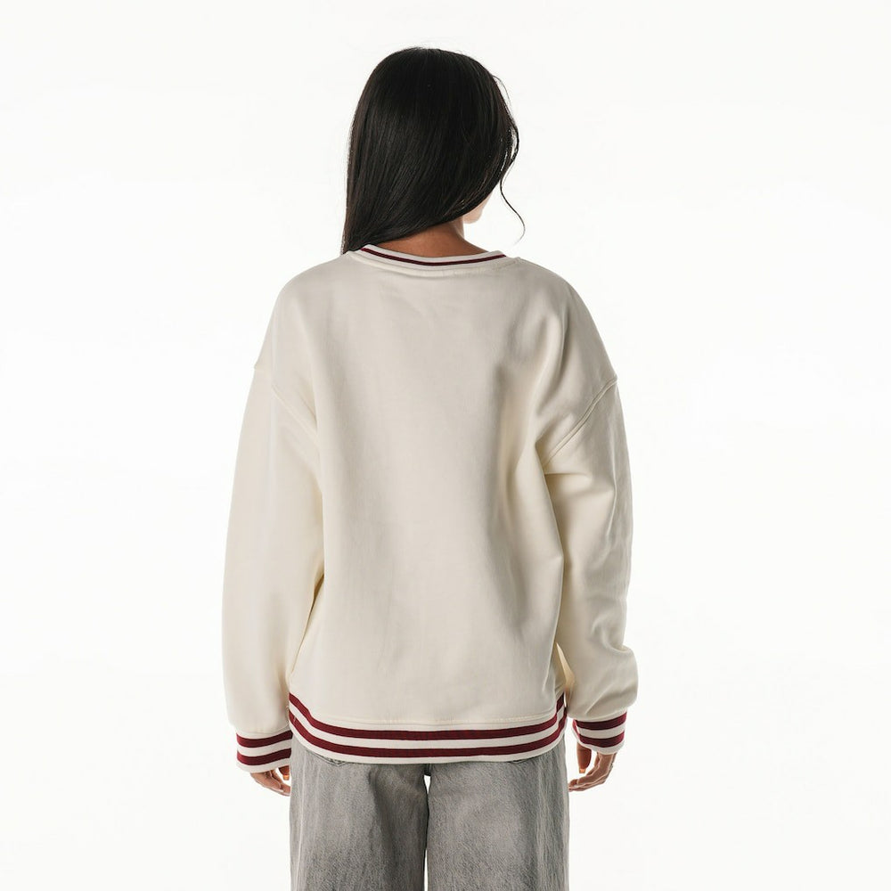 Washington Commanders The Wild Collective Women's Oversized Vintage French Terry Sweatshirt - Cream discount