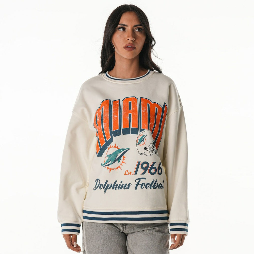 Miami Dolphins The Wild Collective Women's Oversized Vintage French Terry Sweatshirt - Cream online