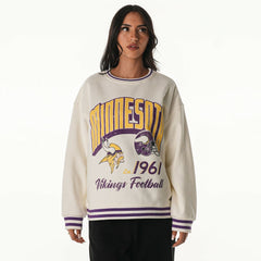 Minnesota Vikings The Wild Collective Women's Oversized Vintage French Terry Sweatshirt - Cream discount