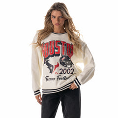Houston Texans The Wild Collective Women's Oversized Vintage French Terry Sweatshirt - Cream cheap