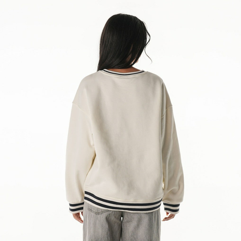 New England Patriots The Wild Collective Women's Oversized Vintage French Terry Sweatshirt - Cream cheap