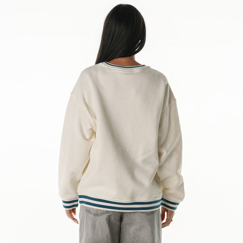 Philadelphia Eagles The Wild Collective Women's Oversized Vintage French Terry Sweatshirt - Cream cheap