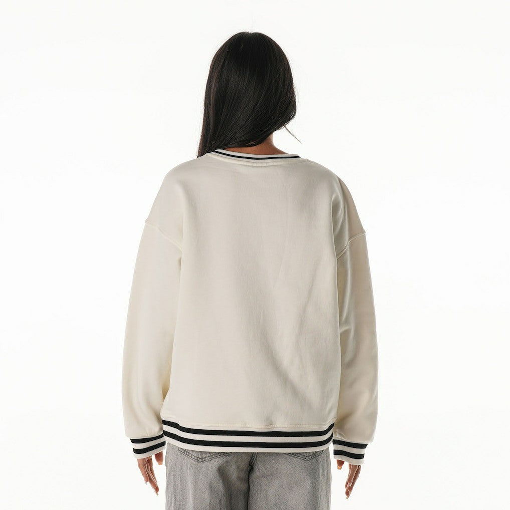 Pittsburgh Steelers The Wild Collective Women's Oversized Vintage French Terry Sweatshirt - Cream cheap
