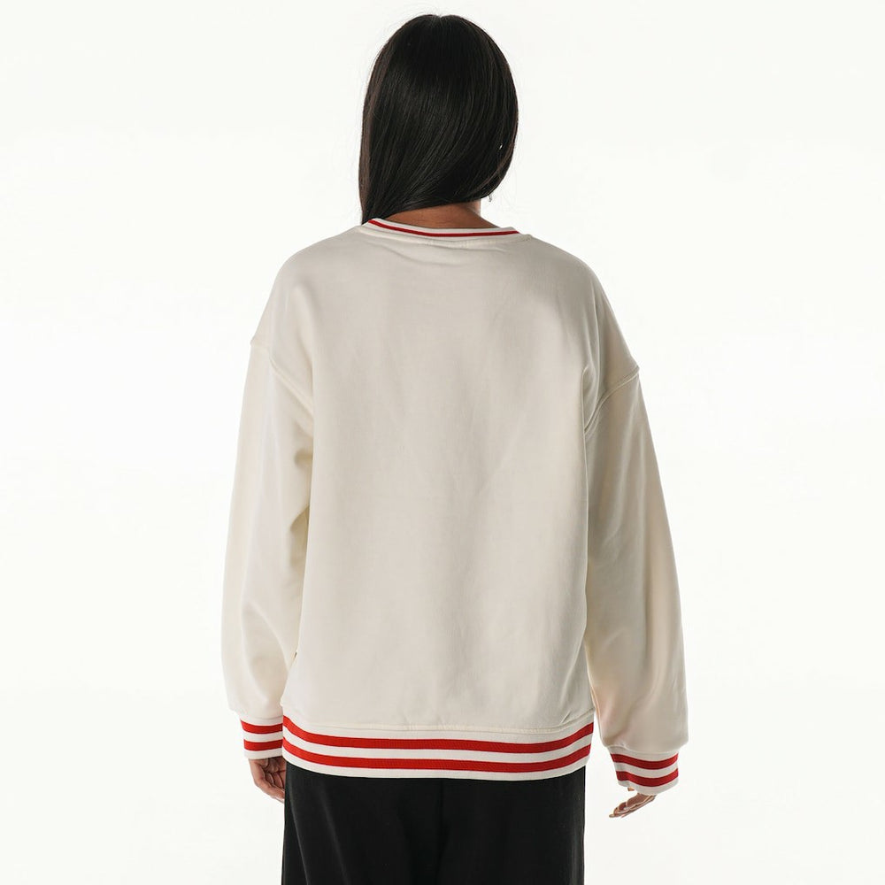 San Francisco 49ers The Wild Collective Women's Oversized Vintage French Terry Sweatshirt - Cream cheap