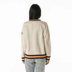 Minnesota Vikings The Wild Collective Women's Jacquard V-Neck Sweater - Cream outlet