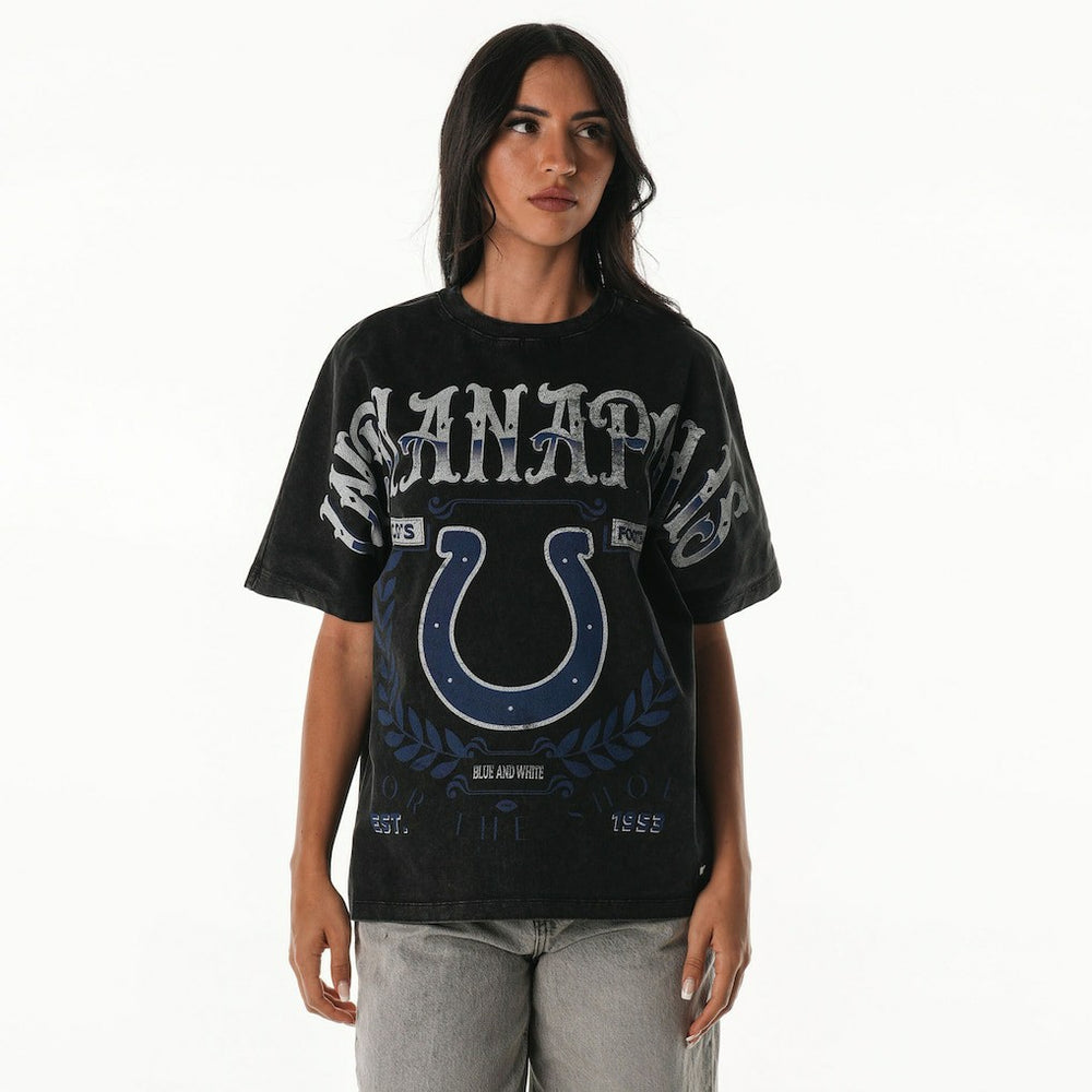 Indianapolis Colts The Wild Collective Women's Laurel Premium Baggy Dolman T-Shirt - Black cheap