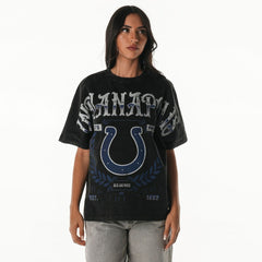 Indianapolis Colts The Wild Collective Women's Laurel Premium Baggy Dolman T-Shirt - Black cheap