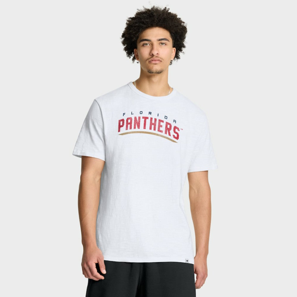 Florida Panthers Fanatics Play Distressed Wordmark Stadium Slub T-Shirt White