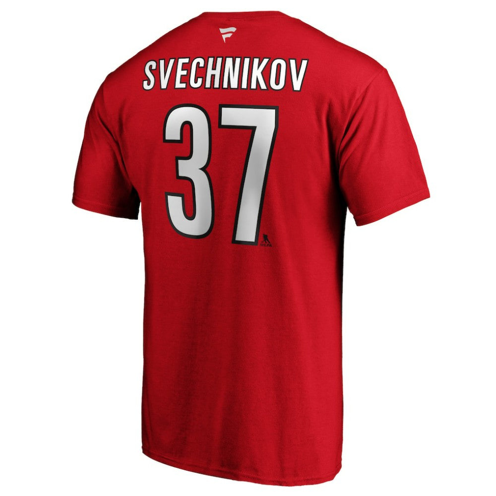 Andrei Svechnikov Carolina Hurricanes Fanatics Authentic Stack Name & Number T-Shirt Red