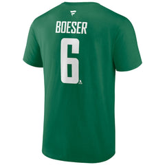 Brock Boeser Vancouver Canucks Fanatics Authentic Stack Name & Number T-Shirt Green