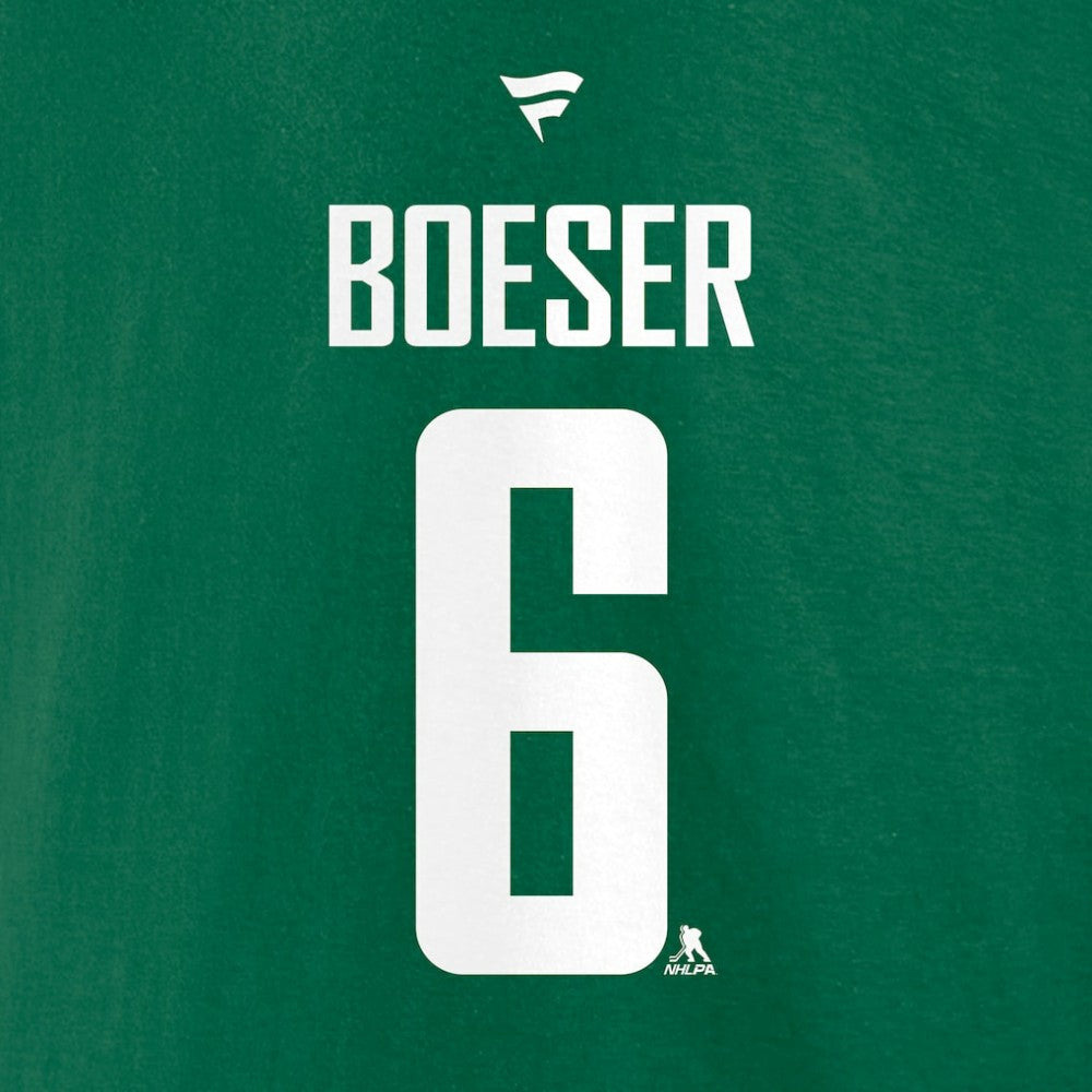 Brock Boeser Vancouver Canucks Fanatics Authentic Stack Name & Number T-Shirt Green