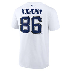 Nikita Kucherov Tampa Bay Lightning Fanatics Authentic Stack Name & Number T-Shirt White