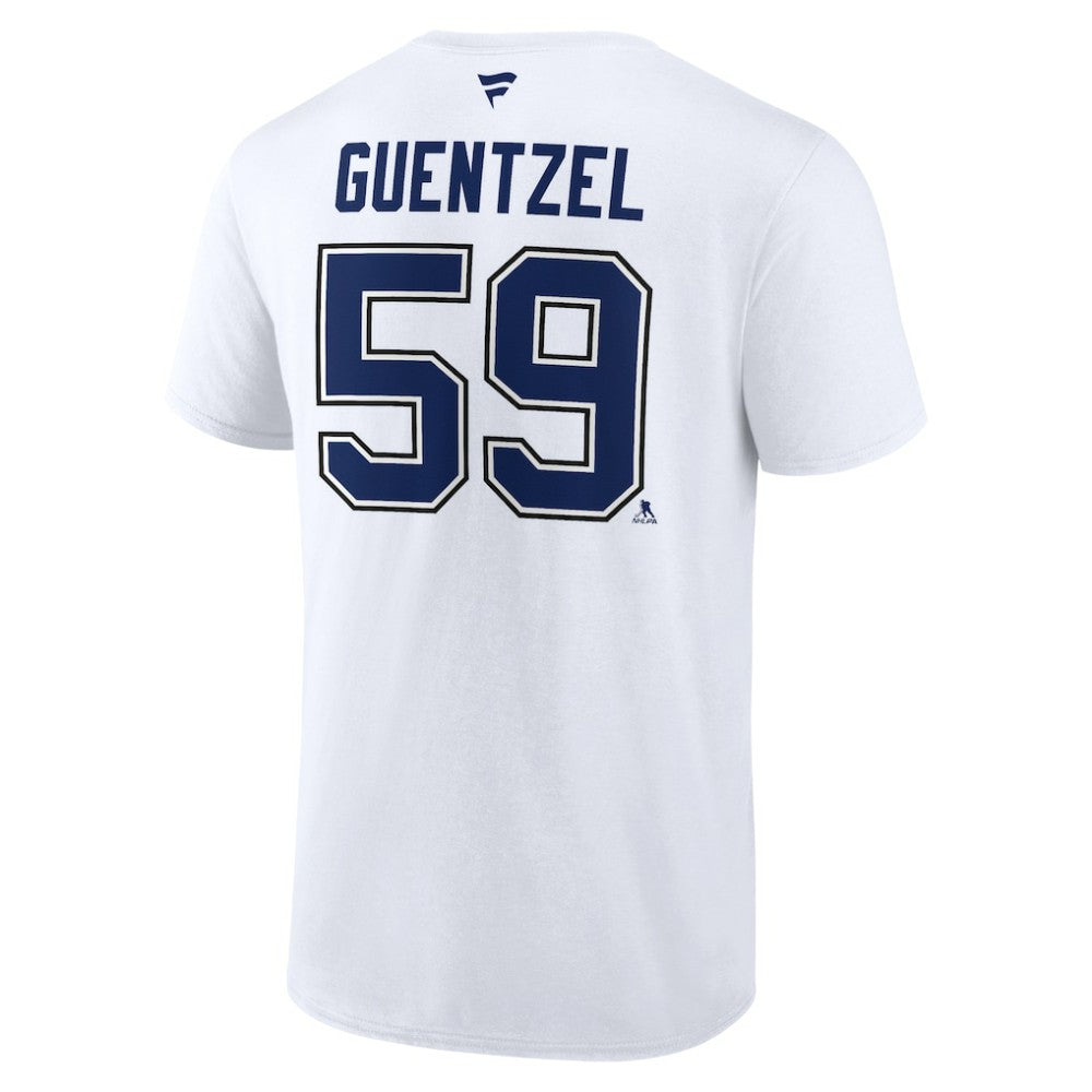 Jake Guentzel Tampa Bay Lightning Fanatics Authentic Stack Name & Number T-Shirt White