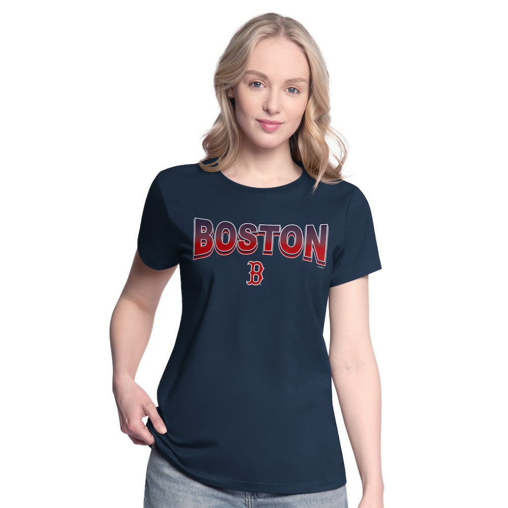Boston Red Sox G-III 4Her by Carl Banks Women's T-Shirt and Hoodie Combo Pack - Navy/Bright Heather Ceramic