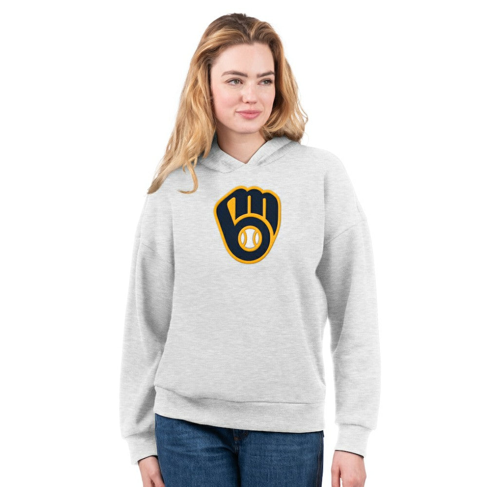 Milwaukee Brewers G-III 4Her by Carl Banks Women's T-Shirt and Hoodie Combo Pack - Navy/Bright Heather Ceramic
