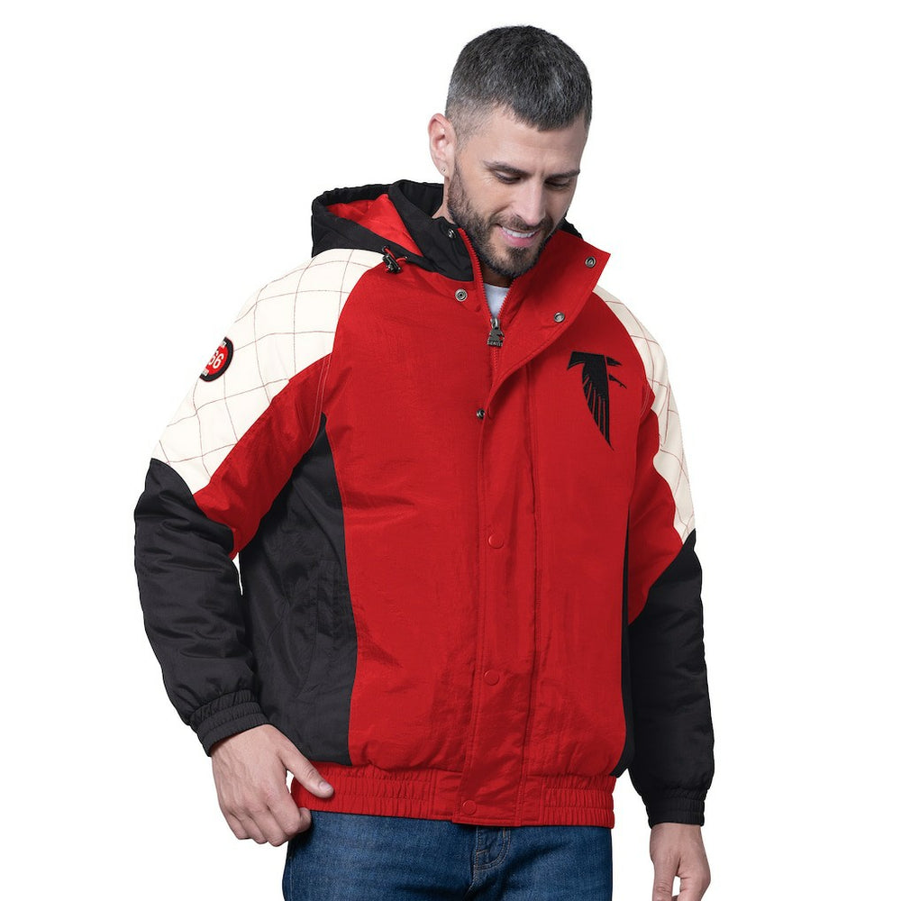 Atlanta Falcons Starter Oxford Crinkle Full-Snap Hoodie Jacket - Red discount