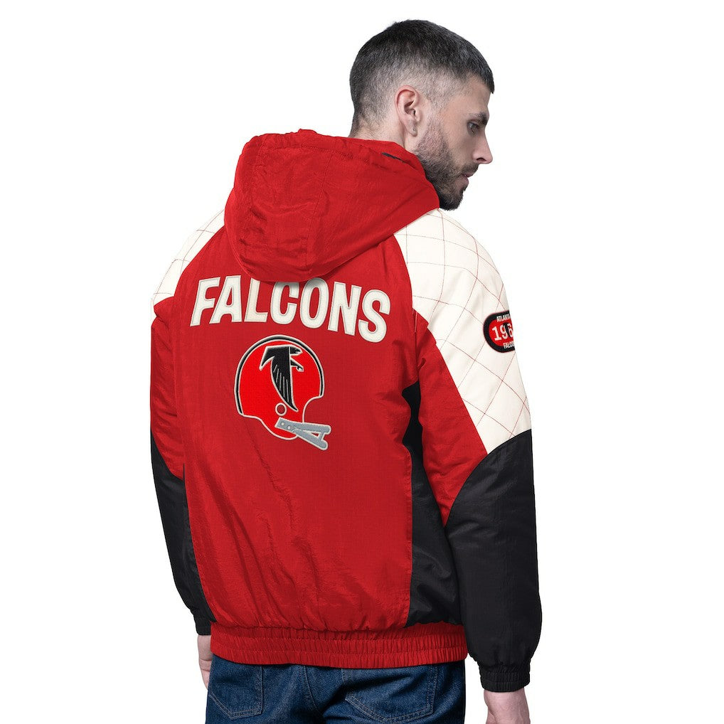 Atlanta Falcons Starter Oxford Crinkle Full-Snap Hoodie Jacket - Red discount