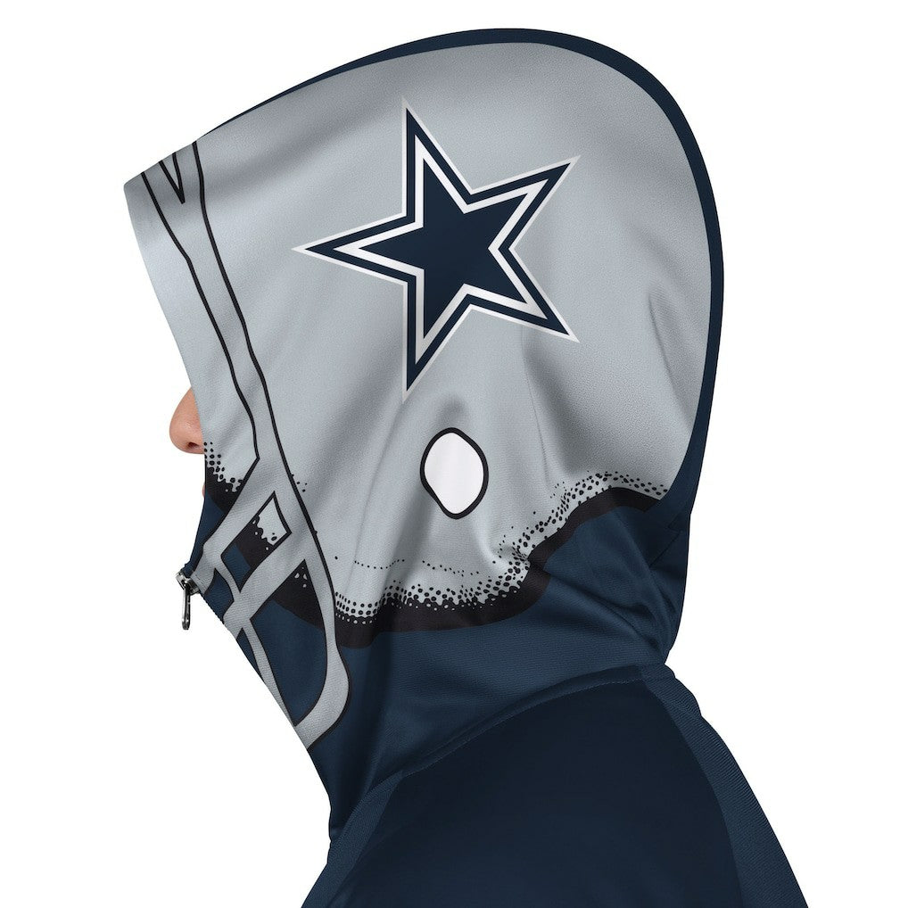Dallas Cowboys Pro Player Helmet Full-Zip Hooded Track Jacket - Navy/Gray discount