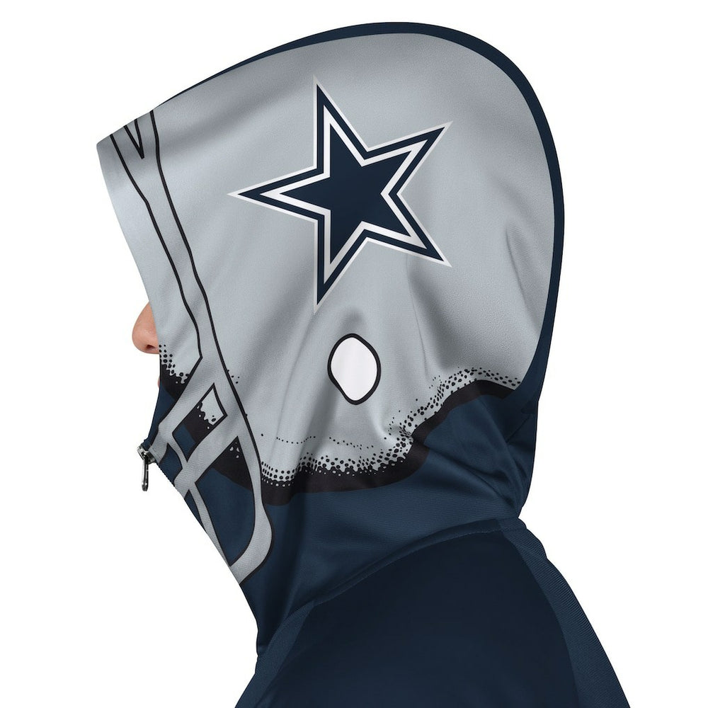 Dallas Cowboys Pro Player Helmet Full-Zip Hooded Track Jacket - Navy/Gray discount