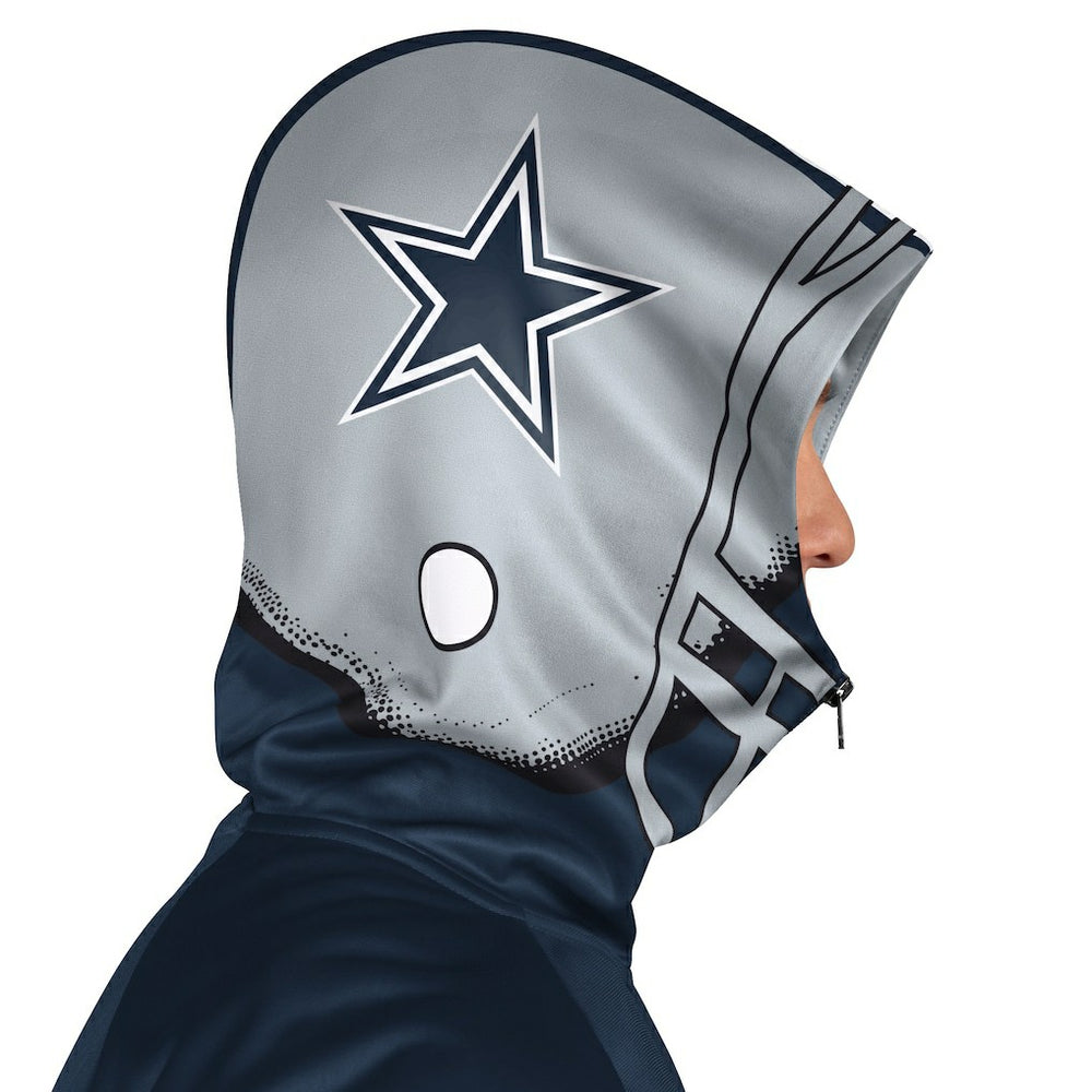 Dallas Cowboys Pro Player Helmet Full-Zip Hooded Track Jacket - Navy/Gray discount