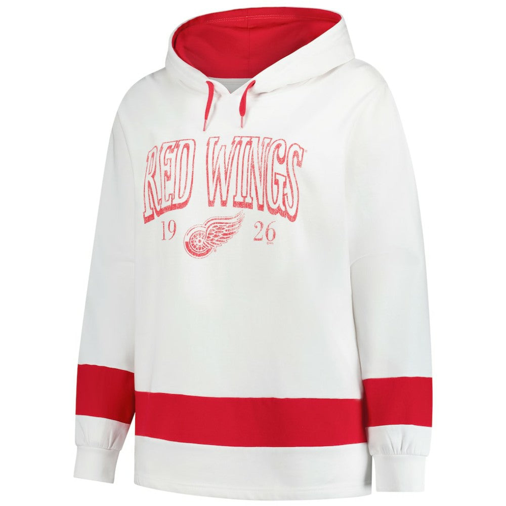 Detroit Red Wings Profile Women's Plus Size Hoodie White