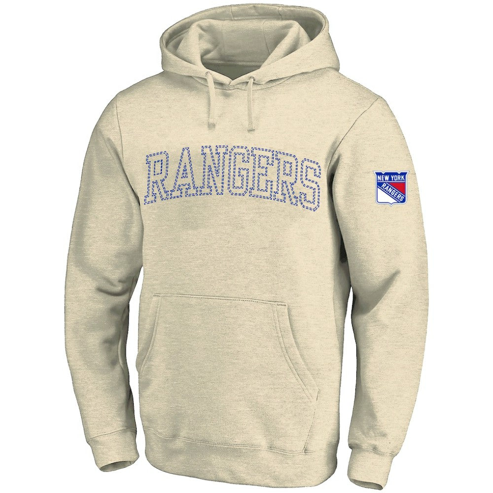 New York Rangers Fanatics Big &Tall Stitch Hoodie Cream
