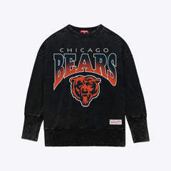 Chicago Bears Women's Delineate Mineral Wash Crewneck Sweatshirt - Black sale