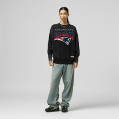 New England Patriots Women's Delineate Mineral Wash Crewneck Sweatshirt - Black online