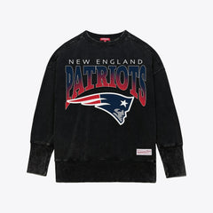 New England Patriots Women's Delineate Mineral Wash Crewneck Sweatshirt - Black online