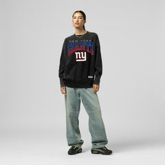 New York Giants Women's Delineate Mineral Wash Crewneck Sweatshirt - Black discount